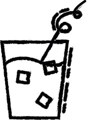 cold juice with ice dusk icon grunge style vector