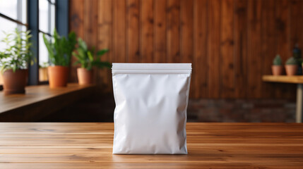 Create an eye-catching presentation of your item in this clear-windowed, vacant pouch bag mockup.