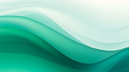 Gradient Background in emerald and white Colors. Elegant Display Wallpaper with soft Waves