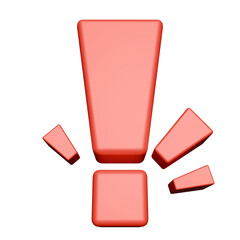 3d red exclamation mark PNG