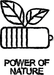 power of nature outline icon grunge style vector