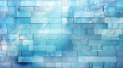 texture of clear crystals of blue tones, broken precisely like a tile where we find patterns of rectangular crystals, very elongated - obrazy, fototapety, plakaty