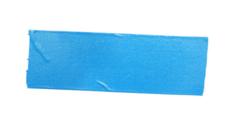 A piece of general purpose vinyl blue tape isolated on white 
