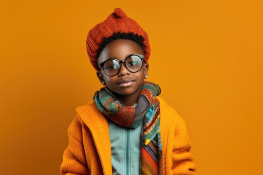 A Child African Man Student Dressed In A Trendy Young Outfit
