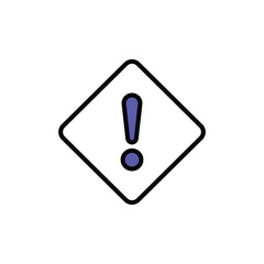 Warning icon design with white background stock illustration