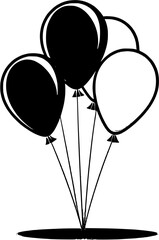 Simple Floating Balloons Vintage Outline Icon