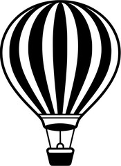 Simple Floating Hot Air Balloon Vintage Outline Icon