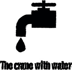 Crane with water icon grunge style vector
