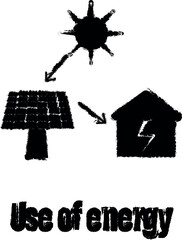 Use of energy icon grunge style vector