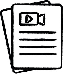 Document, camera icon grunge style vector