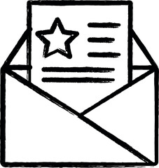 Letter, star, film icon grunge style vector