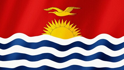 Kiribati flag waving in the wind. Flag of Kiribati images