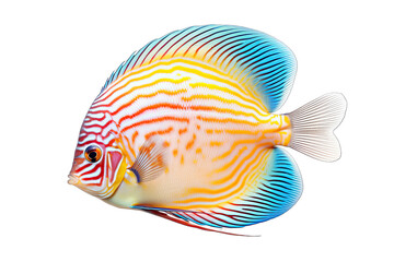 Beautiful Single Full Color Symphysodon Discus On Transparent Background