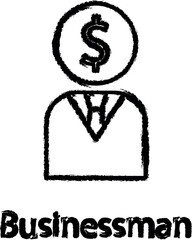 businessman icon grunge style vector