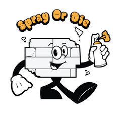 Spray Paint Retro Mascot Character