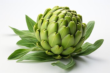 Fototapeta premium Artichoke on white background Generative AI