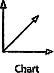 chart arrow icon grunge style vector