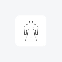 Body, Physical Structure, thin line icon, grey outline icon, pixel perfect icon