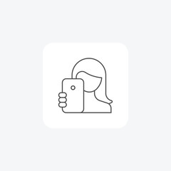 Fototapeta premium Influencer, Social Media, Content Creation, thin line icon, grey outline icon, pixel perfect icon