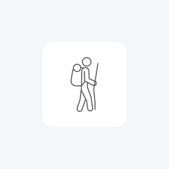 Adventurer ,Adventure, Exploration, thin line icon, grey outline icon, pixel perfect icon