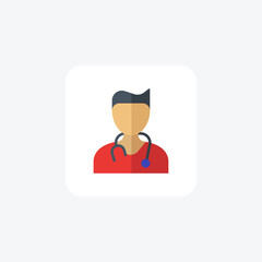Fototapeta premium Doctor, Medicine, Healthcare, flat color icon, pixel perfect icon