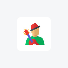 Musician, Artistry, Creativity flat color icon, pixel perfect icon