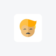Fototapeta premium Sadness, Emotions, Melancholy, flat color icon, pixel perfect icon