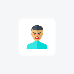 Anger, Rage, Frustration, flat color icon, pixel perfect icon
