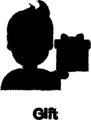 gift, male color icon grunge style vector