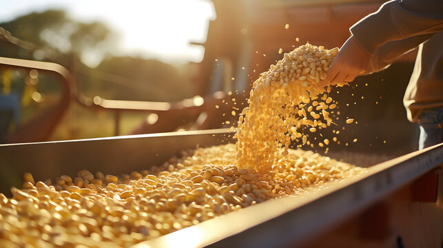 Harvesting wheat using a combine