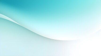 Gradient Background in turquoise and white Colors. Elegant Display Wallpaper with soft Waves