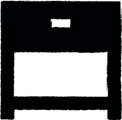 Obraz premium nightstand glyph icon grunge style vector