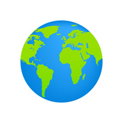Earth globes isolated on white background. Flat planet earth icon. Earth day or environment conservation concept. Save green planet concept. Vector illustration - obrazy, fototapety, plakaty
