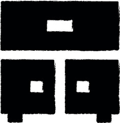 nightstand glyph icon grunge style vector