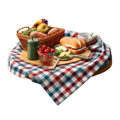 picnic blanket bread and vegetables