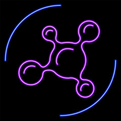 Obraz premium bio tech neon sign, modern glowing banner design, colorful modern design trends on black background. Vector illustration.