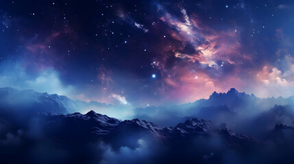 Naklejka premium Universe space galaxy planet milky way solar system technology background wallpaper illustration ,Generated with AI.