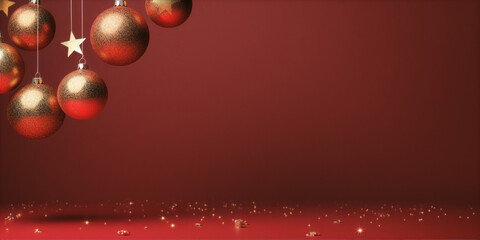 christmas background with balls and snowflakes celebration invitation gift card wallpaper