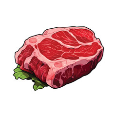 delicious beef steak on white background