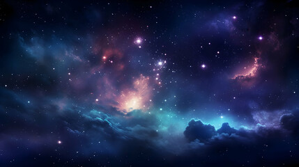 Fototapeta premium surreal abstract space background, colorful galaxy and lights ,Generated with AI.