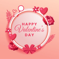 Valentine Day Greeting design, suitable for social media post and other