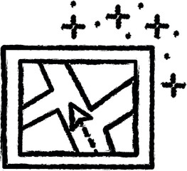 Map, location icon grunge style vector