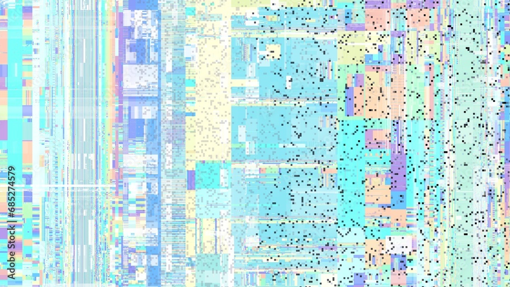 Poster TV noise static effect, abstract glitch background. Fractal digital art pattern