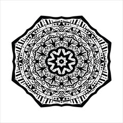 Mandala with floral patterns. Ethnic decorative element. Islam, Arabic, Indian, ottoman motifs. abstract floral elements, meditative flower motif. Oriental pattern
