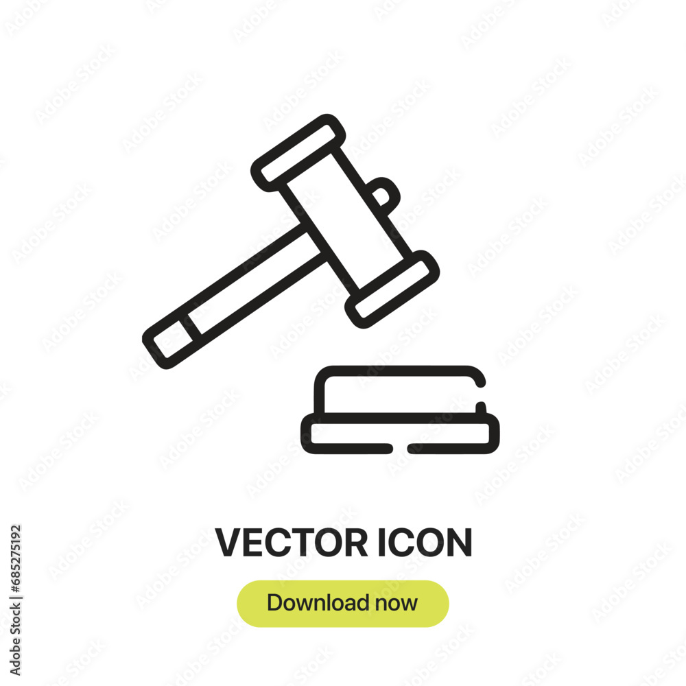 Leinwandbilder Law icon vector. Linear-style sign for mobile concept and web design. Law symbol illustration. Pixel vector graphics - Vector.	
