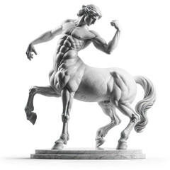 Majestic centaur sculpture, with hands clenched in a powerful fist, symbolizing strength and determination - obrazy, fototapety, plakaty