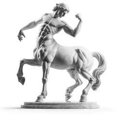 Foto op Canvas Majestic centaur sculpture, with hands clenched in a powerful fist, symbolizing strength and determination © Norbert