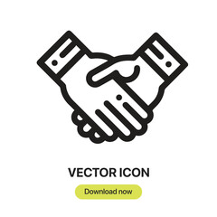 Handshake icon vector. Linear-style sign for mobile concept and web design. Handshake symbol illustration. Pixel vector graphics - Vector.	
