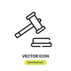Law icon vector. Linear-style sign for mobile concept and web design. Law symbol illustration. Pixel vector graphics - Vector.	
