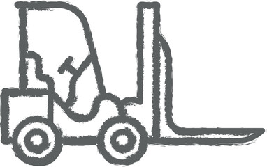 Industry flat, forklift, industrial, transportation, truck vehicle warehouse icon grunge style vector